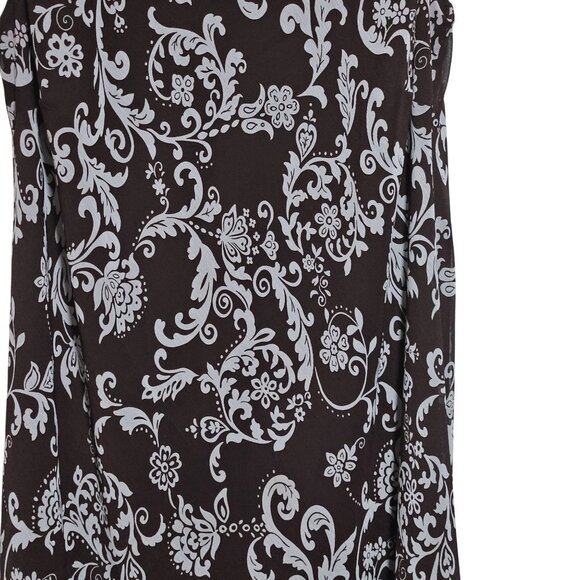 Studio I Brown White Paisley Maxi Dress Plus Size 22W Sleeveless Full Length - Picture 3 of 6